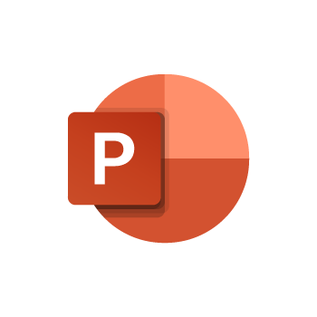 Sie sehen das Logo der Microsoft PowerPoint Anwendung. Einer unserer E-Learning Kurse zu Microsoft 365.
