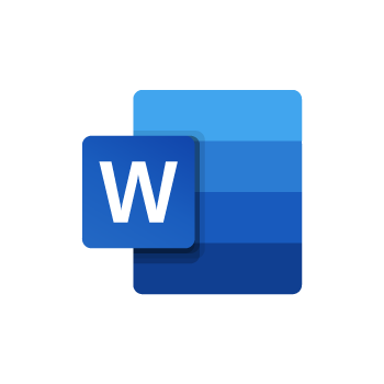 Sie sehen das Logo der Microsoft Word Anwendung. Einer unserer E-Learning Kurse zu Microsoft 365.